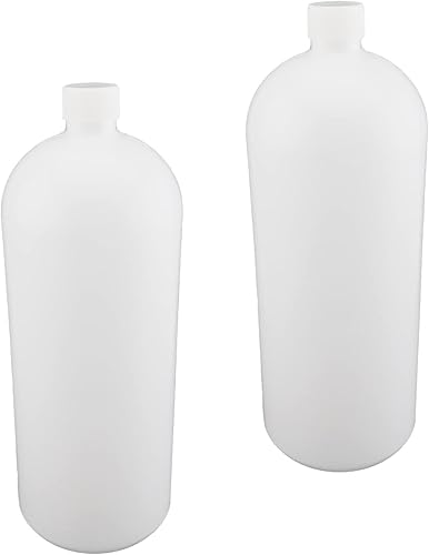 Othmro 2 botellas cilíndricas de reactivo químico de laboratorio de plástico de 67.6 fl oz67.64 onzas, botella de reactivo de laboratorio de boca