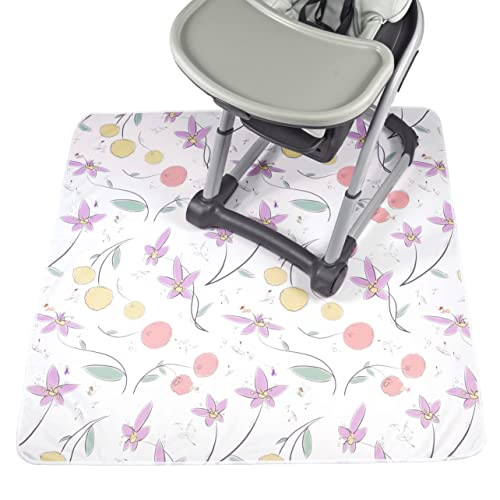 Image of JumpOff Jo - Large Baby Splat Mat for Under High Chair, Booster Seat, Tabletop, Food Catcher - Protect Floor and Carpet from Spills & Crafts - Waterproof and Washable - 51 x 51 inches - Black & White