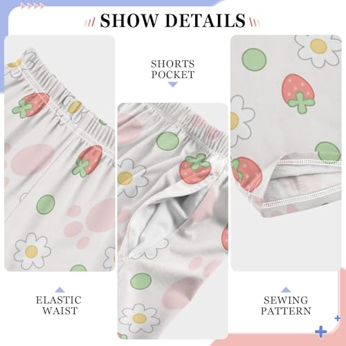 Cat's Paw Strawberry Flower Boys Pants for Kids Jogger Pants with Pockets S-XL4