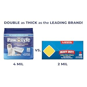 PawLyfe Jumbo Cat Litter Box Liners - 4MIL Extra Thick Heavy Duty Drawstring Kitty Litter Bags - Scratch and Tear-Resistant XL Cat Pan Liners for Easy Litterbox Cleanup - 36" x 18" - Box of 20 Liners PawLyfe Jumbo Cat Litter Box Liners 4MIL Extra Thick Heavy Duty Drawstring Kitty Litter Bags Scratch and Tear Resistant XL Cat Pan Liners for Easy Litterbox Cleanup 36 x 18 Box of 20 Liners