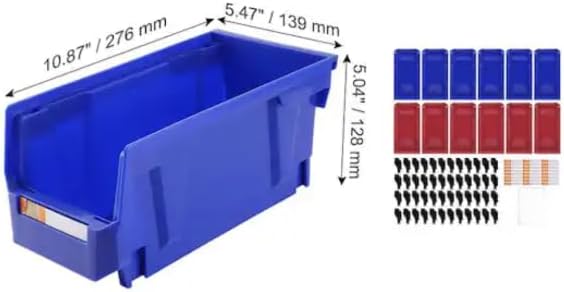 Hanging Stackable Storage Organizer Bins in Blue/Red (12-Pack) FL98811