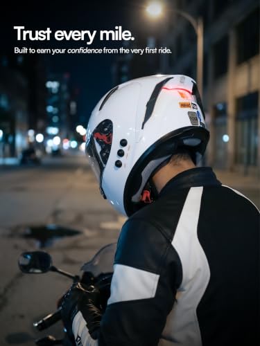 Image of HEADFOX H4 BRO1 Bluetooth Helmet for Men | DOT Certified Full Face Bike Helmet with Strap-On Bluetooth | Calls, Music, Voice Assistant | Matte & Glossy