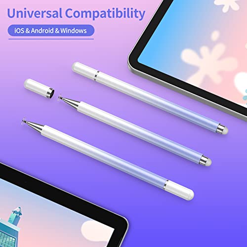 Stylus Pens For Touch Screens, 2 In 1 High Precision Magnetic Disc Universal Stylus Pen For Ipad Compatible With All Touch Screens (White Purple) #TOP6