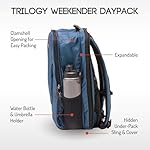 Trilogy Weekender Daypack I Opens like a suitcase, for easy packing. Expands into a 22-liter weekender. Hidden under-bag sling holds yoga mat/sleeping bag, and doubles as a rear cover (Blue) - Image 3