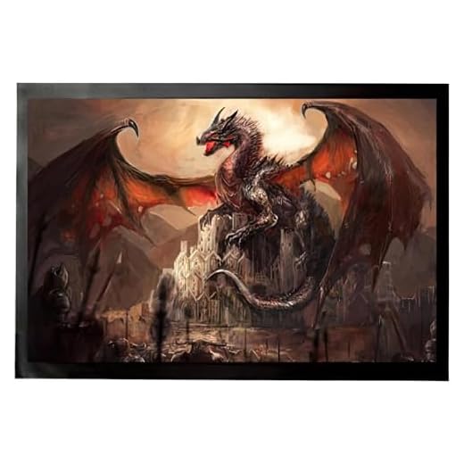 1art1 Dragones Un Castillo Conquistado por Un Dragón Felpudo Alfombra 60x40 cm