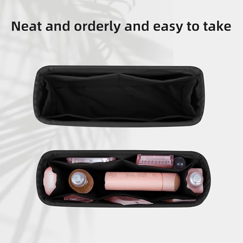 Image of DGAZ Silk Purse Organizer Insert For Chanel Kelly bags,Silky Smooth Bag Organizer,Luxury Handbag & Tote Shaper(Black,Large)