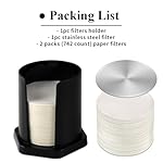 CAFEMASY Coffee Filter Holder for Aeropress-Filters - Pack of 350 Count Replacement Paper Filters with 1pc Black Coffee Filter Holder for Aeropress Maker Espresso Coffee Maker - Image 2