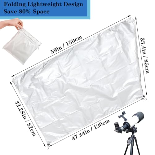 Bigwinyep Telescope Cover with Adjustable Drawstring Waterproof Astronomical Telescope Cover for Outdoor Indoor, 150x85CM/59x33Inch