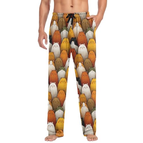 AIXIWAWA Mens Pajama Pants Sleep Lounge Wear Bottoms with Pockets Drawstring Guinea Pigs Print S3