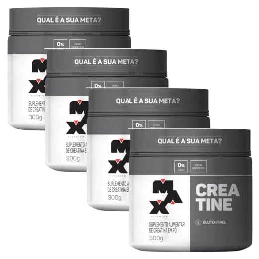 Kit 4x Creatina 300g Max Titanium Ganho De Massa Força Resistência