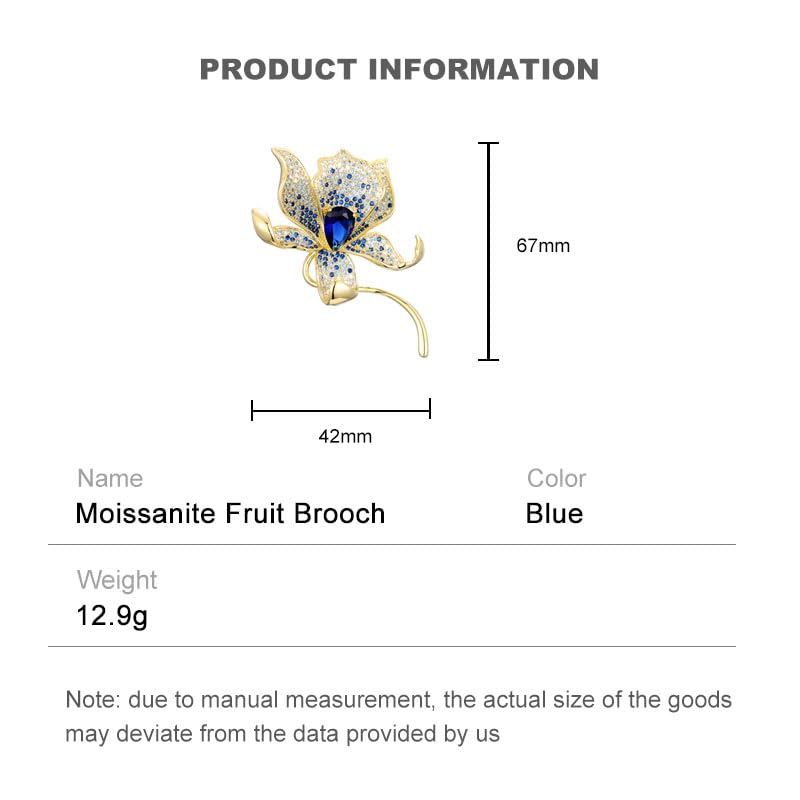 Image of Stunning Handmade Lily Brooch in 14K Gold with Crystal Encrusted, Luxurious Moissanite Botanical Floral Corsage, Ideal Botanical Theme Shawl Accessory