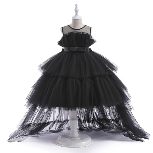 Toddler Girls High Low Tutu Dress Bow Front Tulle Evening Wedding Birthday Party Dresses Kids Ball Gown for 2-11 Years4