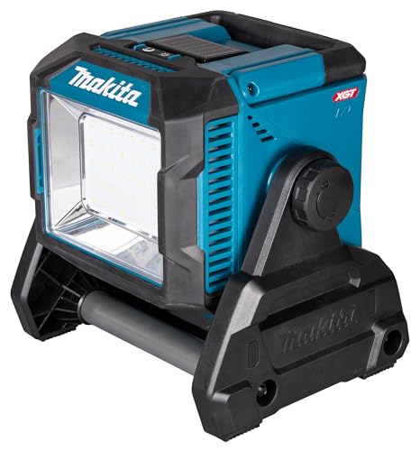 Makita ML005G LED-Akku-Baustrahler 18V-40V max. (ohne Akku & Ladegerät), max. 3600 Lumen, 3 Helligkeitsstufen, Leuchtkörper um 240° schwenkbar, IP65