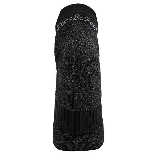 Toes&Feet Mens 5-Pack Black Anti Odor CoolMax Sweat Blister Proof Padded Compression Running Ankle Socks, Size 7-123