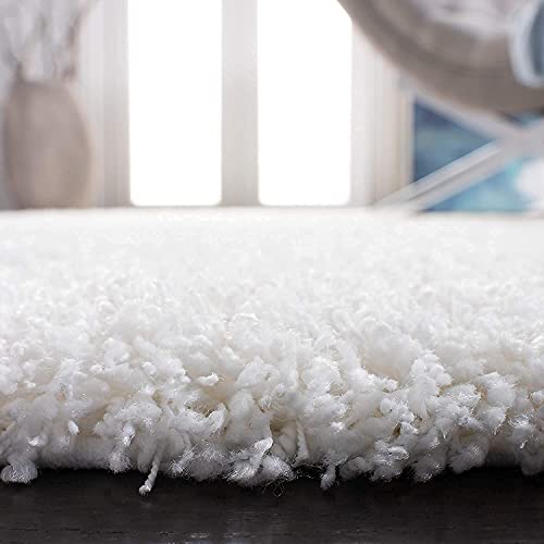 Image of Shaggy Carpet for Home 7X10 FEET Ultra-Soft, Thick, and Stylish Shag Texture Ideal for Living Room, Bedroom, or Office - Easy to Clean and Perfect - White,