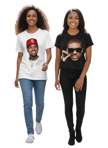 R&B Raymond Brown Big FACE Concert T-Shirt Unisex Cotton Graphic Tee Classic Tour Fit Chris and Fan Usher (US Alpha X-Large Regular Regular Black CB)