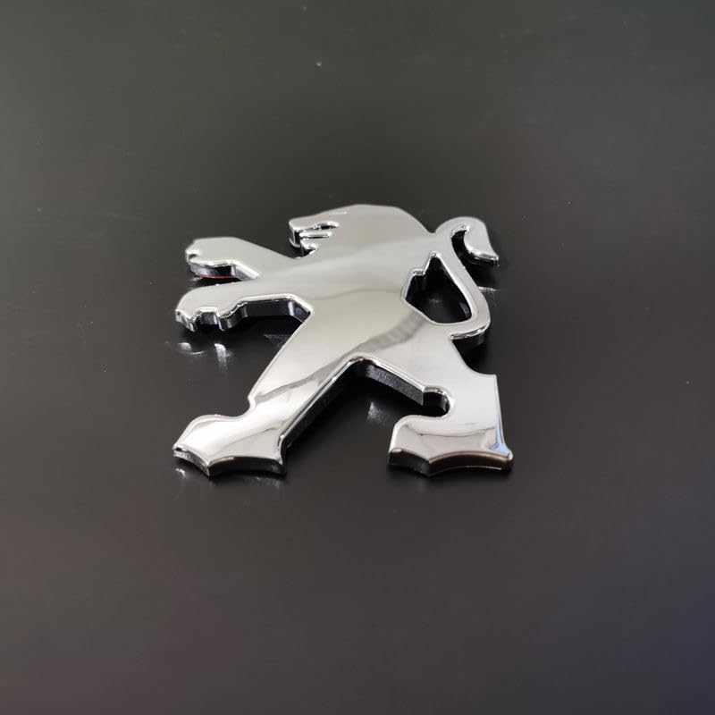 DZYYDS Coche Emblema Logo para Peugeot 207,ABS 3D Capo Maletero Pegatinas Resistente Corrosión Antioxidante Reemplazo Accesorios,Silver-S