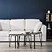 Coffee Table Set of 3 End Side Table Night Stand Table Nesting Corner Table Stacking Telephone Tea Table Brown Modern Leisure Wood Table With Metal Tube For Living Room Waiting Room Balcony and Office