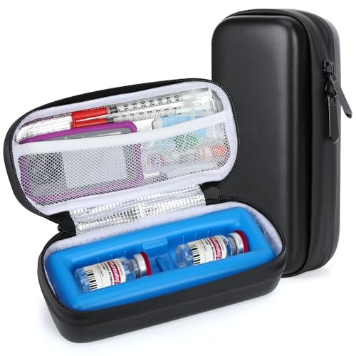 YOUSHARES Insulin Vial Cooler Travel Case - TSA Approved Diabetes Carrying Bag Keep Medicine Cool Peptide Medication Organizer Small Bottle Protector Refrigerated Pack with Protective Ice Brick