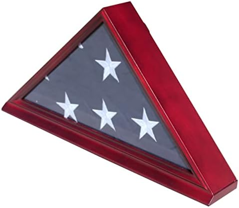 DisplayGifts FC06-CH Solid Wood Elegant 5 x 9.5' Flag Display Case for Burial/Funeral/Veteran Flag, Cherry