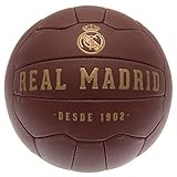 Talla 5. Real Madrid CF - Balón de fútbol modelo Retro Heritage (Talla Única) (Marrón)