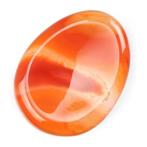 Artistone Red Carnelian Agate Crystal Chakra Thumb Worry Stone Teardrop Reiki Healing Stone Pocket Palm Stones for Anxiety Stress Relief Meditation Cover
