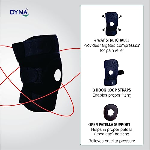 Image of Dyna Wrap Around Knee Support-Knee Cap with Open Patella Design for Patella Tracking-Wrap Around Knee Support-Universal