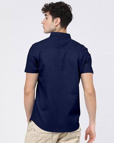 Image of BRUCEWANE Men's 100% Cotton Half Sleeve Shirt