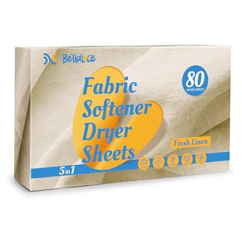 Dryer Sheets Fabric Softener-Laundry Fabric Softener Sheets with Wrinkle Fighters & Static Control- Long Lasting Fresh Line Lint Removal-80 Count Cover