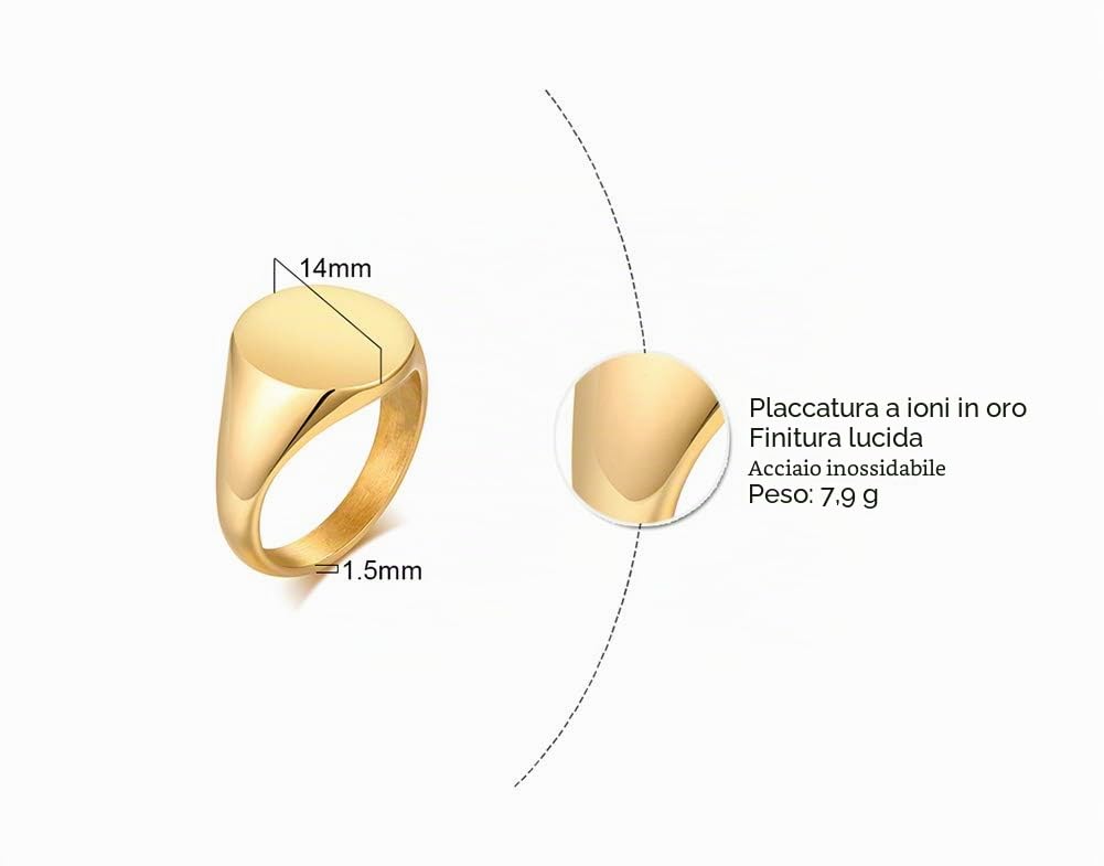 Vnox Stemma Personalizzato per la Famiglia/Logo/Emblema Nazionale/Anello con Sigillo Anello in Acciaio Inossidabile per Uomo