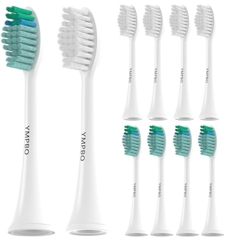 YMPBO 10 Pack Toothbrush Replacement Heads Compatible with TAO Clean Sonic Toothbrush Adults Tooth Brush Head Toothbrush Heads Refill Medium Bristles Super Clean+Whitening