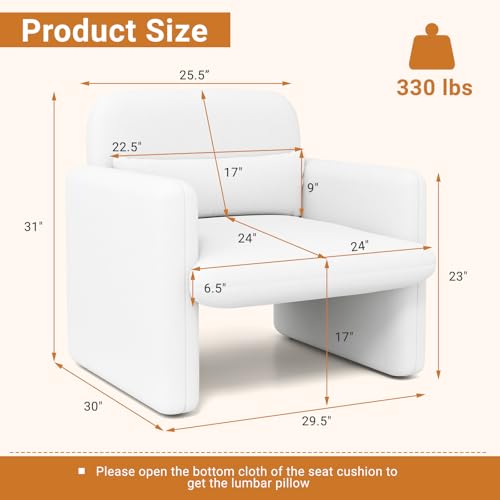Sillón Chenille Blanco Plegable miniatura 2