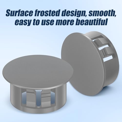 Image of 260PCS Grey Plastic Plugs Hole, Round PA66 Plug Furniture Hole Decorative Cover 8 Size 1 /4 inch 5 /16 inch 3 /8 inch 1 /2 inch 5 /8 inch 3 /4 inch 7 /8 inch 1 inch