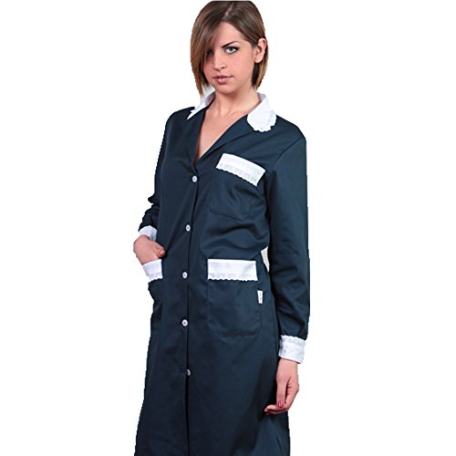 Fratelliditalia - Blouse en coton pour femme de ménage, serveuse, gouvernante - Bleu - 44 Cover