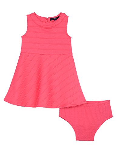 Nautica Baby Thin Ottoman Stripe Dress, Bright Pink, 18M