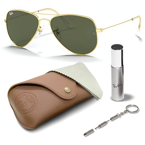 Ray-Ban RB3044 AVIATOR EXTRA SMALL Pilot Shaped Sunglasses for Men & Women with Official RAYBAN Eyewear Kit