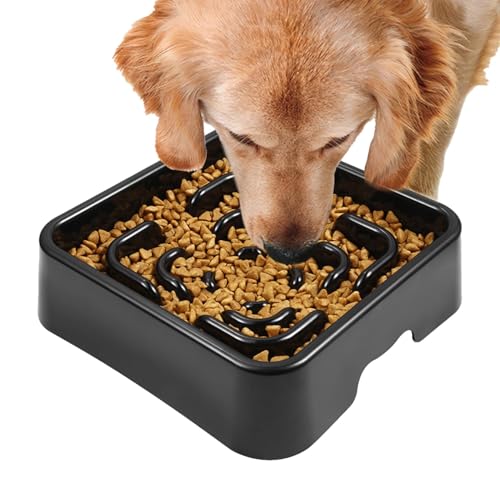 Slow Feeding Dog Bowl, Food Grade Slow Eating Bowl, 23.5/23.5/6.5 inches, Safe Pet Feeder, Gulping Design for Fast Eaters, Improves Digestion and Prevents Choking (Multicolor)