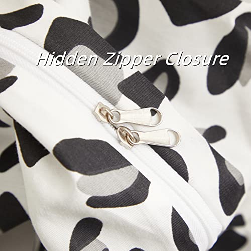 Aojim Animal Leopard Duvet Cover Cheetah Print Bedding Set 100% Cotton Quilt Cover Black And White Comforter Cover 1 Queen Size Duvet Cover 2 Pillowcases (No Comforter) #TOP3