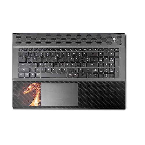 Image of MightySkins Carbon Fiber Skin Compatible With Alienware M18 R1 (2023) Full Wrap Kit - Flaming Dragon | Protective Durable Textured Carbon Fiber Finish | Easy To Apply & Change Styles | Made in the USA