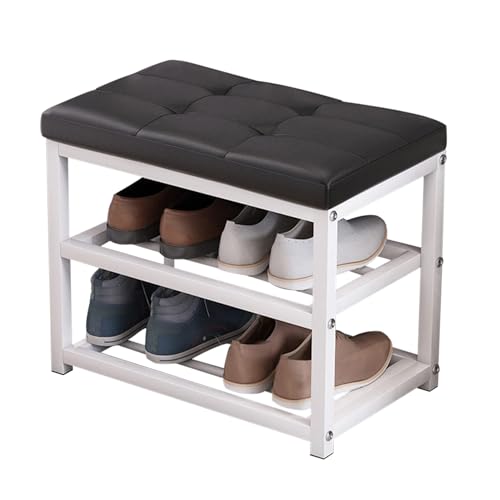 Banc de couloir peu encombrante avec étagère à chaussures pour entrée ordonnée