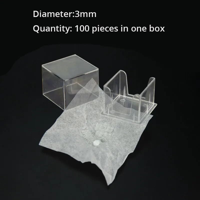 Lab Microscope Accessories 100pcs Round Microscope Glass Slide Cover Slips Blank Slides Coverslip Thickness 0.13-0.17mm 1 Box, 3 4 5 6 8mm (Color : 3mm)