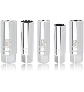 5PCS Magnetic Spark Plug Socket Set,Include Thin Wall 12 Point Socket Set 3/8 Drive 14mm&16mm,and...