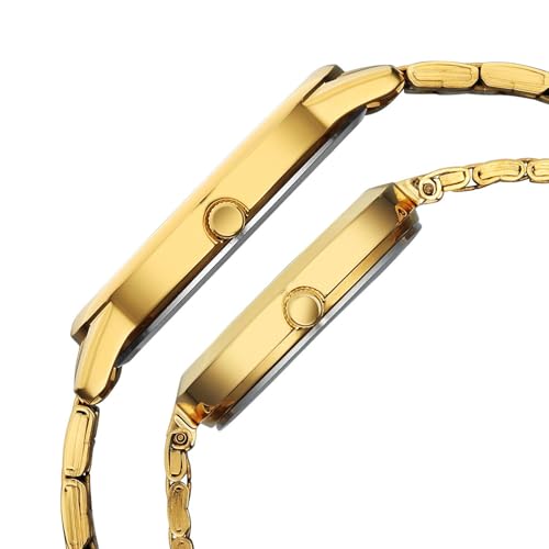 Image of Titan Bandhan Eternal Pair Analog with Silver Dial Yellow Gold Stainless Steel Strap Watch for Couples - 19692969YM01