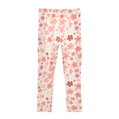 KLL Cherry Blossoms Toddler Girl Cotton Pants Casual High Waisted Athleisure Pants Sports2