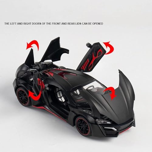 Image of Kids Toy car 1:24 Diecast Metal Car Model Hyper Toy Car for Kids Pull Back Metal Cars with 4 Openable Doors Light and Musical Sound (Multi)