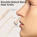 2-in-1 Nasal Hair Cutter, Upgrade Double Sided Nose Hair Trimmer for Men Women, 360° Rotating Manual Nostril Hair Remover Tool, Portable Ear and Nose Hair Trimmer Clipper with Ear Picker (12 PCS) - Image 3