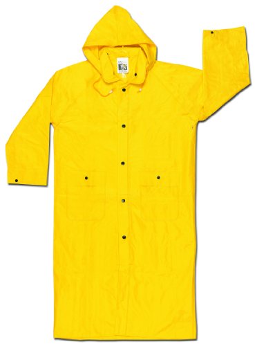 Image of MCR Safety 300CM Wizard PVC /Nylon Flame Resistant Coat with Detachable Hood, Yellow, Medium