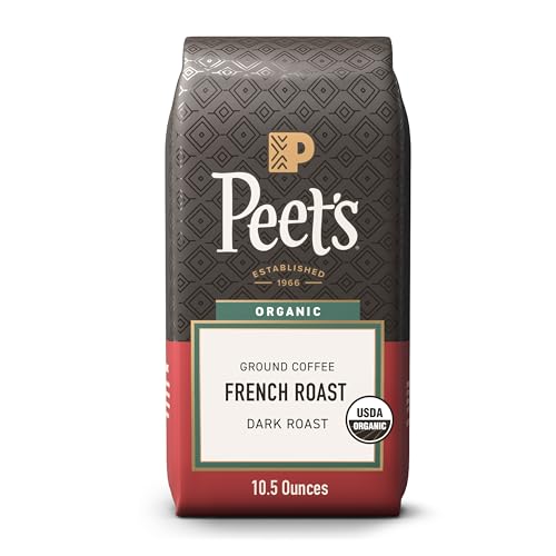 Peet's Coffee, USDA Organic Dark Roast Ground Coffee - French Roast 10.5 Ounce Bag