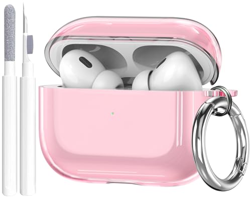 Image of OTOPO for Airpods Pro 3 Case Clear with Cleaning Kit 2025, Soft TPU Transparent Apple AirPods Pro 3rd Generation Protective Cover Skin Women Men for iPod Pro3 Case -Clear Pink