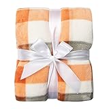 Premium Flannel Throw Blanket for Couch. Fleece Blanket for Bed. Plush Blanket. Super Soft, Fluffy, Fuzzy, Cozy Throw Blankets for Bed. Machine Washable Classic Plaid